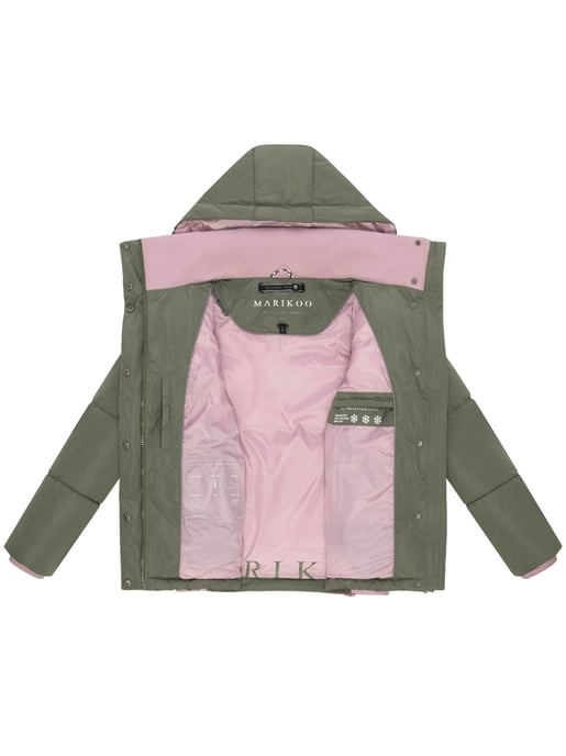 Chaqueta acolchada de mujer Marikoo Omariaa con diseño bicolor y capucha desmontable - Image 4