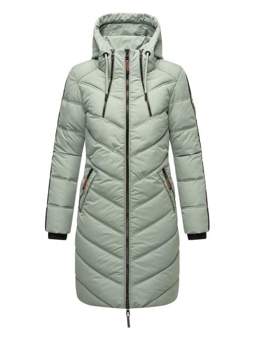 Marikoo abrigo acolchado invierno mujer – Armasa largo con capucha y forro de borreguillo - Image 2