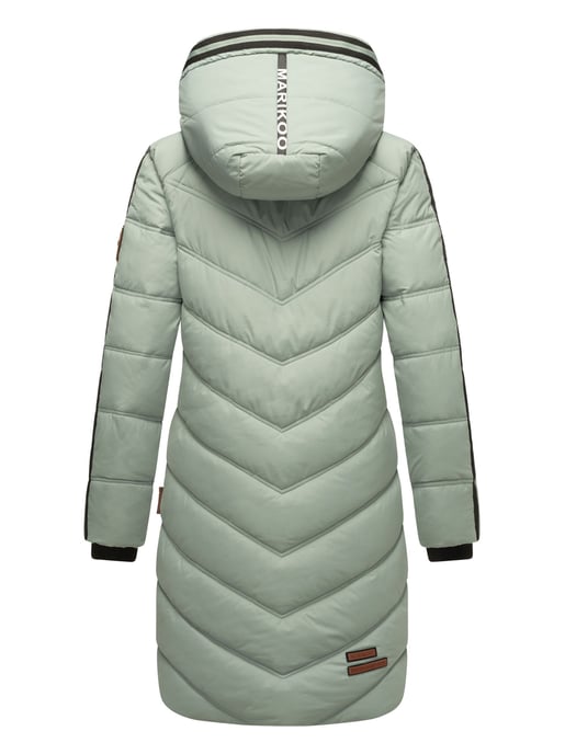 Marikoo abrigo acolchado invierno mujer – Armasa largo con capucha y forro de borreguillo - Image 4