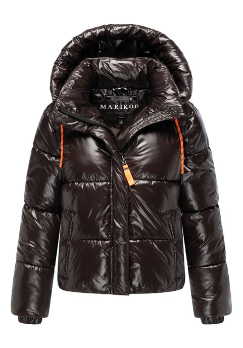 Chaqueta acolchada de invierno Marikoo Skyraa para mujer con capucha y diseño brillante - Image 1