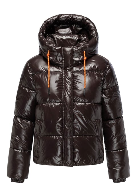 Chaqueta acolchada de invierno Marikoo Skyraa para mujer con capucha y diseño brillante - Image 2