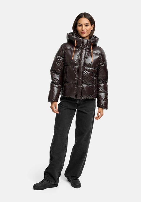 Chaqueta acolchada de invierno Marikoo Skyraa para mujer con capucha y diseño brillante - Image 6