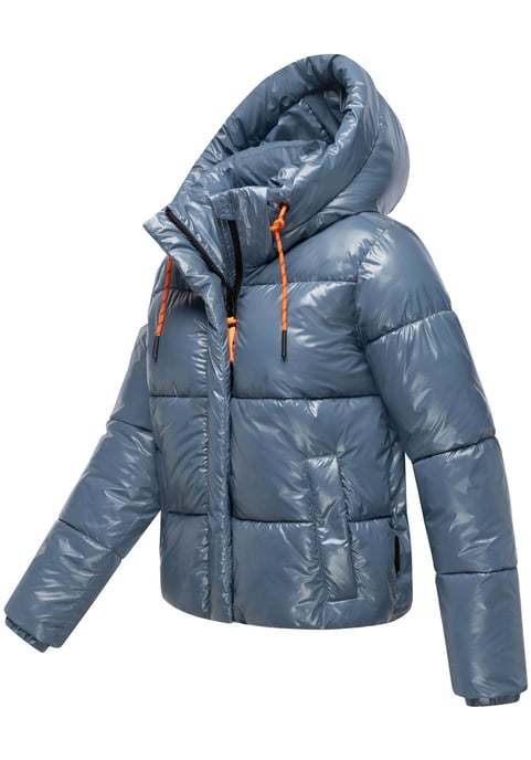 Chaqueta acolchada de invierno Marikoo Skyraa para mujer con capucha y diseño brillante - Image 3