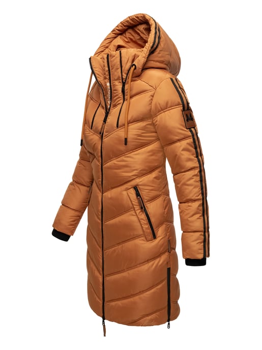 Marikoo abrigo acolchado invierno mujer – Armasa largo con capucha y forro de borreguillo - Image 3