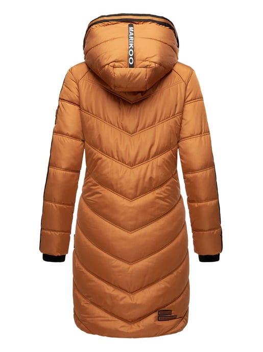 Marikoo abrigo acolchado invierno mujer – Armasa largo con capucha y forro de borreguillo - Image 5