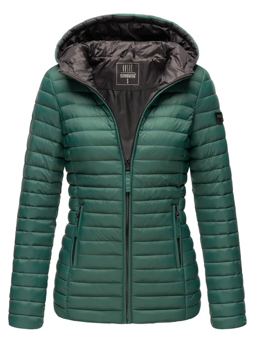 Marikoo chaqueta acolchada mujer – Asraa ligera con capucha y forro en contraste - Image 1