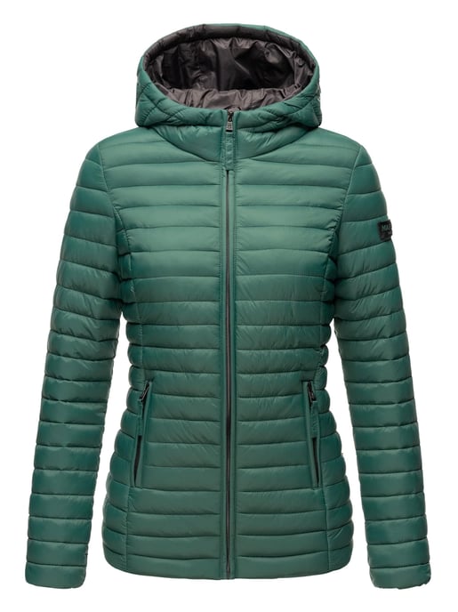 Marikoo chaqueta acolchada mujer – Asraa ligera con capucha y forro en contraste - Image 2