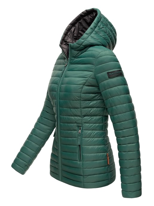 Marikoo chaqueta acolchada mujer – Asraa ligera con capucha y forro en contraste - Image 3