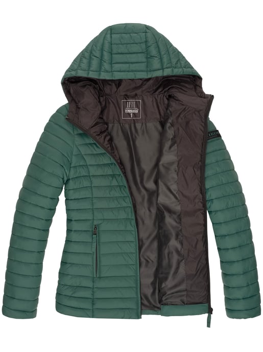 Marikoo chaqueta acolchada mujer – Asraa ligera con capucha y forro en contraste - Image 5