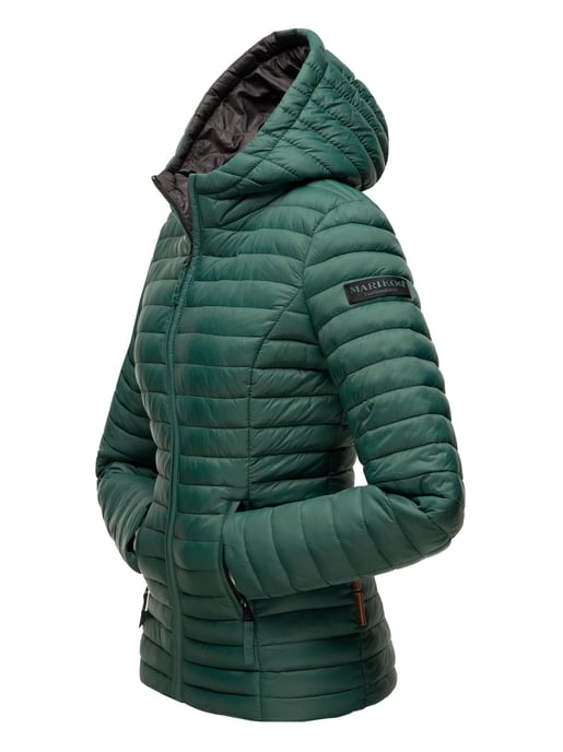 Marikoo chaqueta acolchada mujer – Asraa ligera con capucha y forro en contraste - Image 6