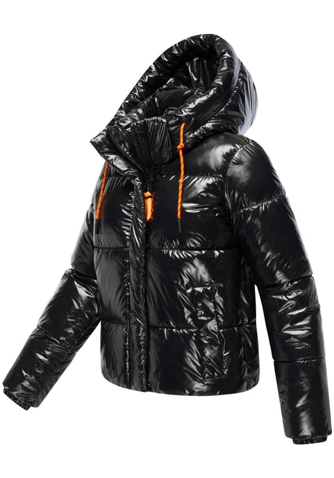 Chaqueta acolchada de invierno Marikoo Skyraa para mujer con capucha y diseño brillante - Image 3