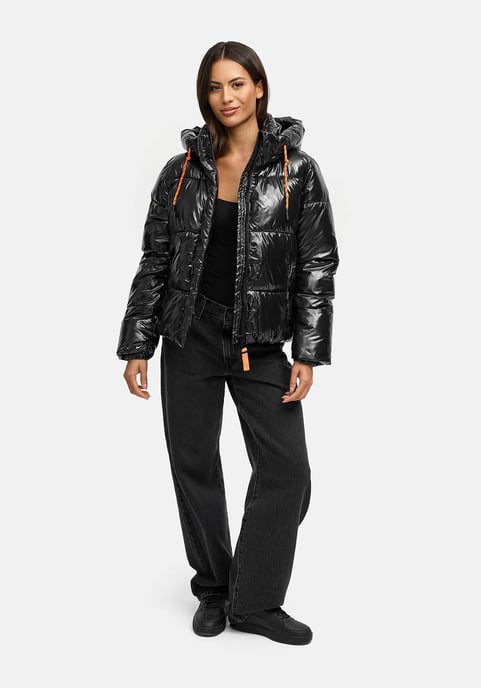 Chaqueta acolchada de invierno Marikoo Skyraa para mujer con capucha y diseño brillante - Image 5