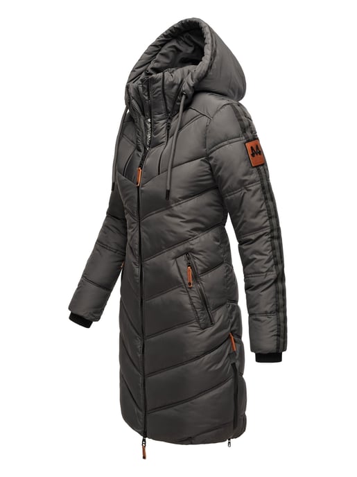 Marikoo abrigo acolchado invierno mujer – Armasa largo con capucha y forro de borreguillo - Image 3