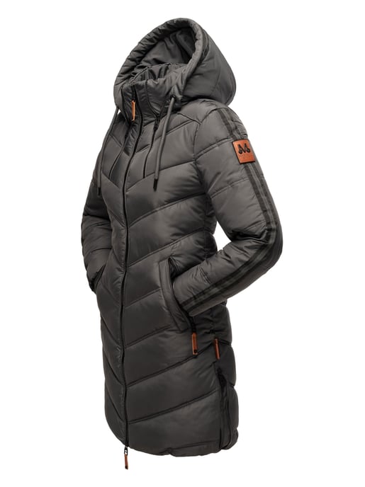 Marikoo abrigo acolchado invierno mujer – Armasa largo con capucha y forro de borreguillo - Image 4