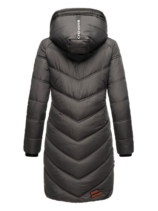 Marikoo abrigo acolchado invierno mujer – Armasa largo con capucha y forro de borreguillo - Image 5