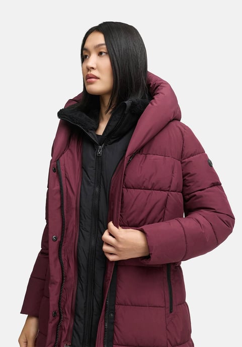 Abrigo acolchado Marikoo Pakoraa para mujer con cuello de peluche desmontable - Image 6