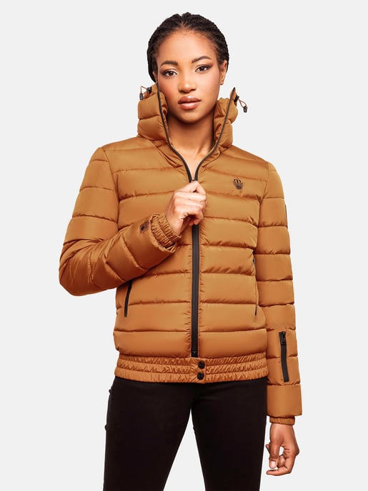 Chaqueta acolchada Marikoo Poisen para mujer con cuello alto y bolsillos de borreguito - Image 6