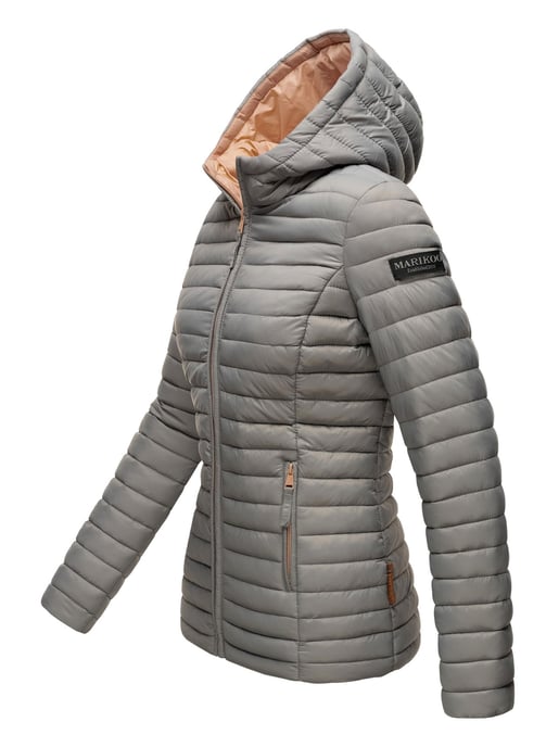 Marikoo chaqueta acolchada mujer – Asraa ligera con capucha y forro en contraste - Image 3