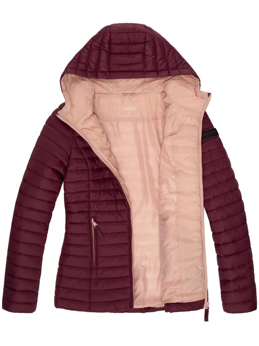 Marikoo chaqueta acolchada mujer – Asraa ligera con capucha y forro en contraste - Image 4