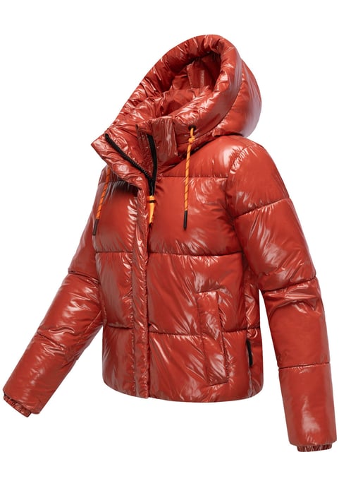 Chaqueta acolchada de invierno Marikoo Skyraa para mujer con capucha y diseño brillante - Image 3