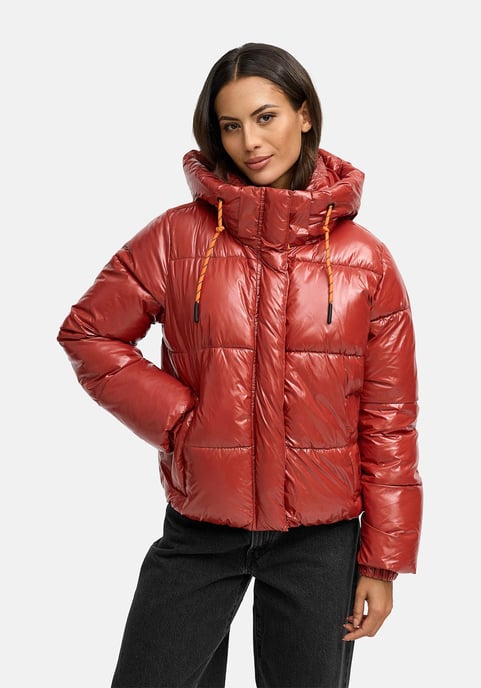 Chaqueta acolchada de invierno Marikoo Skyraa para mujer con capucha y diseño brillante - Image 6