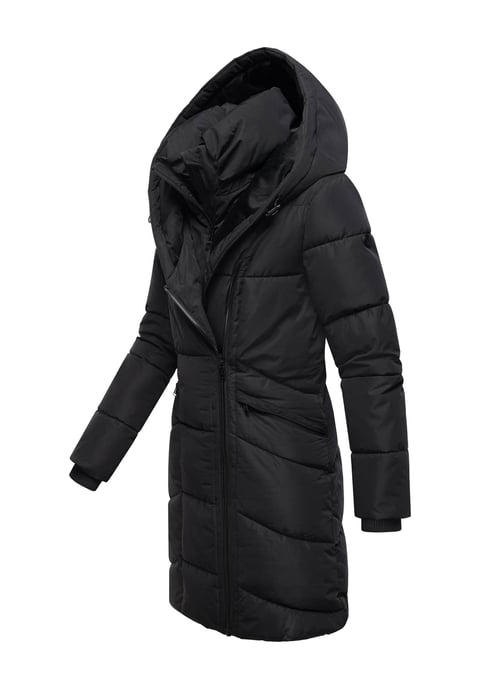 Abrigo acolchado de mujer Marikoo Virenaa con diseño de capas y forro polar - Image 2