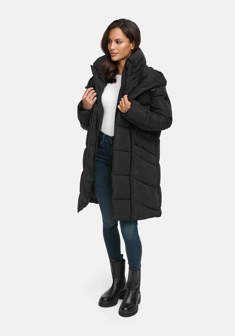 Abrigo acolchado de mujer Marikoo Virenaa con diseño de capas y forro polar - Image 5