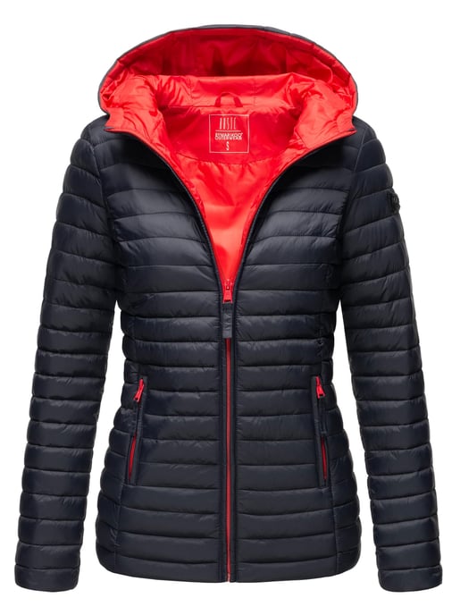 Marikoo chaqueta acolchada mujer – Asraa ligera con capucha y forro en contraste - Image 1