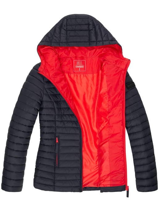 Marikoo chaqueta acolchada mujer – Asraa ligera con capucha y forro en contraste - Image 5