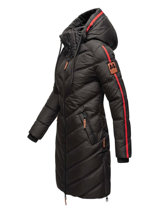 Marikoo abrigo acolchado invierno mujer – Armasa largo con capucha y forro de borreguillo - Image 3