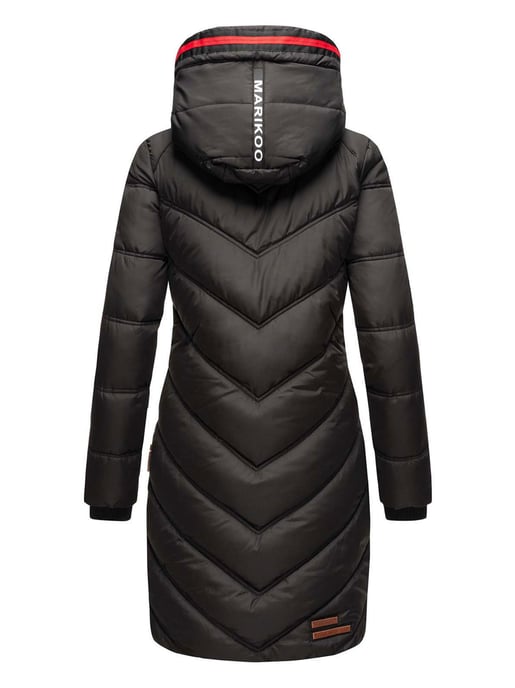 Marikoo abrigo acolchado invierno mujer – Armasa largo con capucha y forro de borreguillo - Image 5