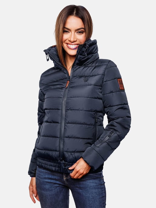 Chaqueta acolchada Marikoo Poisen para mujer con cuello alto y bolsillos de borreguito - Image 4