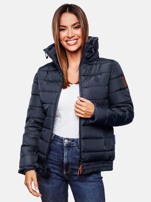 Chaqueta acolchada Marikoo Poisen para mujer con cuello alto y bolsillos de borreguito - Image 5