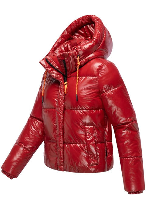 Chaqueta acolchada de invierno Marikoo Skyraa para mujer con capucha y diseño brillante - Image 3