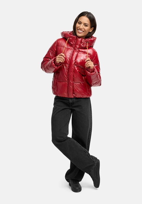 Chaqueta acolchada de invierno Marikoo Skyraa para mujer con capucha y diseño brillante - Image 6