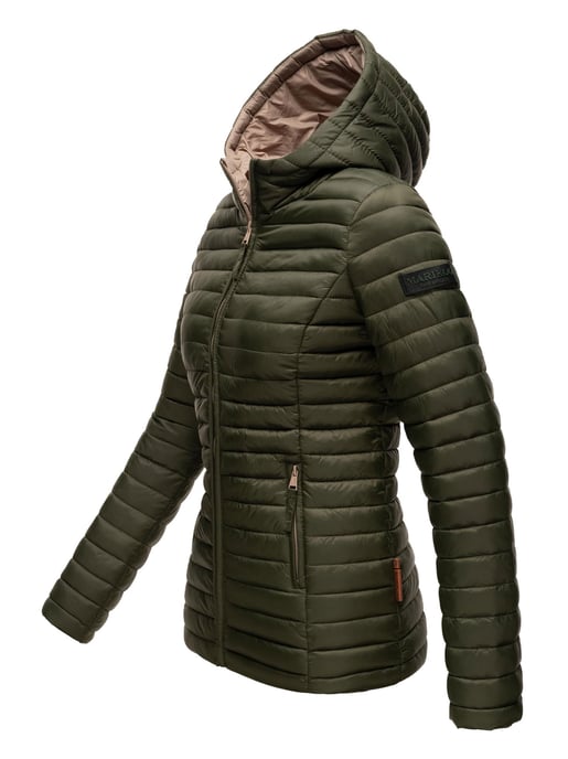 Marikoo chaqueta acolchada mujer – Asraa ligera con capucha y forro en contraste - Image 3