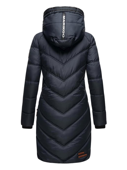 Marikoo abrigo acolchado invierno mujer – Armasa largo con capucha y forro de borreguillo - Image 5