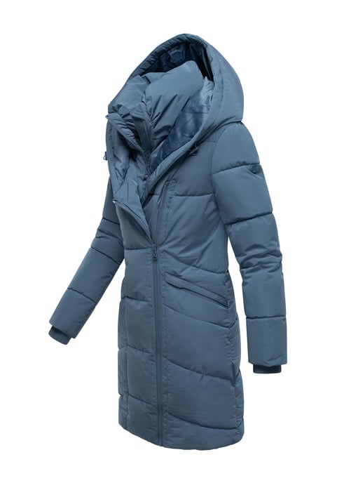 Abrigo acolchado de mujer Marikoo Virenaa con diseño de capas y forro polar - Image 2