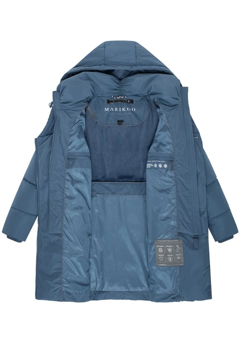 Abrigo acolchado de mujer Marikoo Virenaa con diseño de capas y forro polar - Image 4