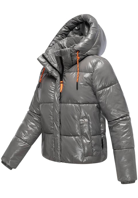 Chaqueta acolchada de invierno Marikoo Skyraa para mujer con capucha y diseño brillante - Image 3