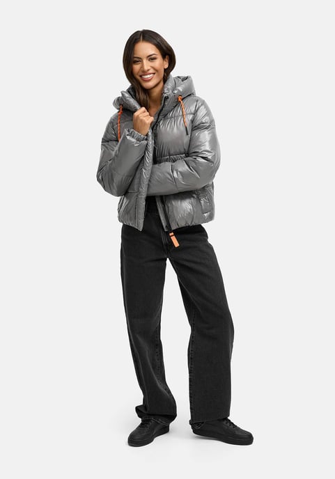 Chaqueta acolchada de invierno Marikoo Skyraa para mujer con capucha y diseño brillante - Image 5