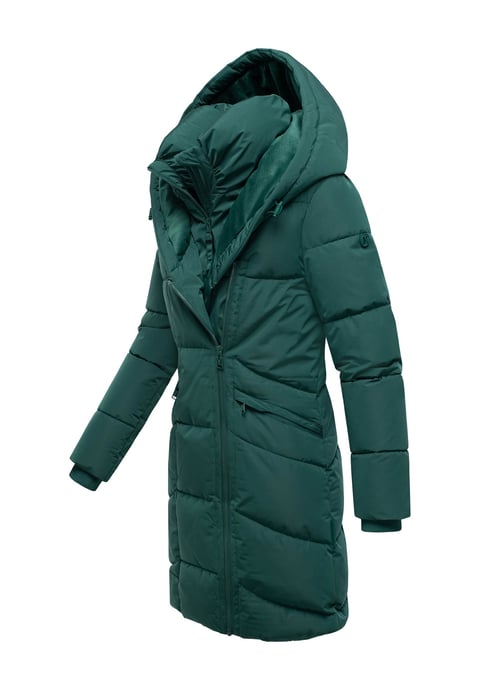 Abrigo acolchado de mujer Marikoo Virenaa con diseño de capas y forro polar - Image 2
