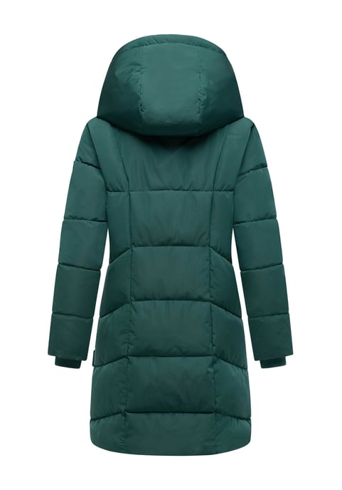 Abrigo acolchado de mujer Marikoo Virenaa con diseño de capas y forro polar - Image 3