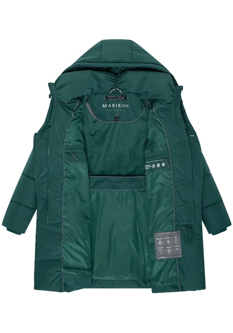 Abrigo acolchado de mujer Marikoo Virenaa con diseño de capas y forro polar - Image 4