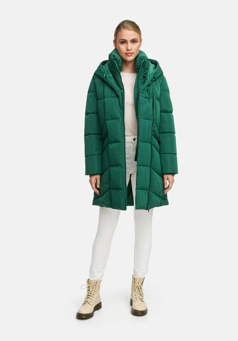 Abrigo acolchado de mujer Marikoo Virenaa con diseño de capas y forro polar - Image 5