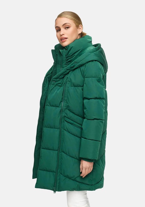 Abrigo acolchado de mujer Marikoo Virenaa con diseño de capas y forro polar - Image 6