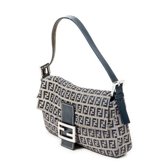 Fendi Baguette en Beige/Azul marino Lienzo - Image 2