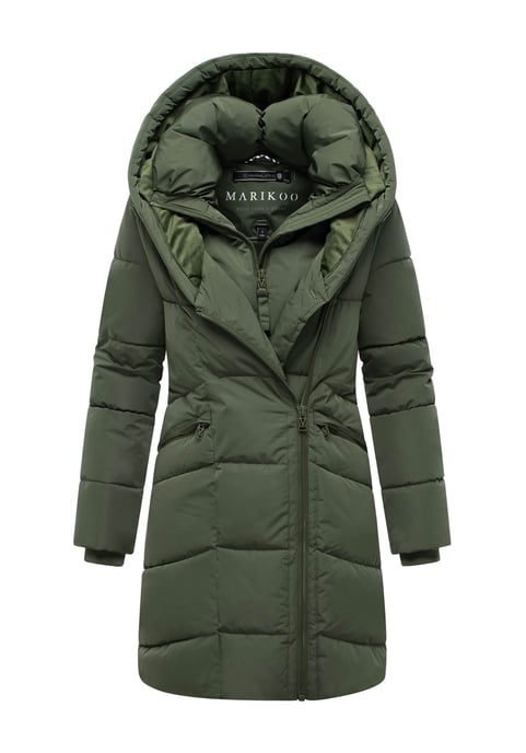 Abrigo acolchado de mujer Marikoo Virenaa con diseño de capas y forro polar - Image 1