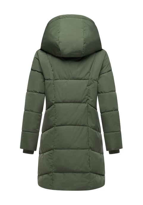 Abrigo acolchado de mujer Marikoo Virenaa con diseño de capas y forro polar - Image 3