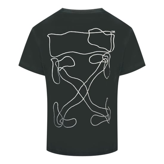Camiseta Negra Descolorida Con El Logotipo De Flecha Garabateada De Off-white - Image 2